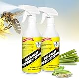 Wasp Spray with Natural Plant-Based Essential Oils Carpenter Bee Spray, Wasp Repellent Outdoor Indoor to Repellent Wasp and Hornet for Patios, Gardens, and Yards, 20 Oz
