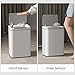 ELPHECO Stainless Steel Office Trash Can 6.6 Gallon Motion Sensor Garbage Bin Rectangular Automatic Touch Free Waste Bin for Hotel and Living Room(White), 2AA