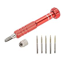 Precision Screwdriver Set, Screwdriver Handle With 5 Bits Repair Opening Tool Kit for Laptop, Cell Phone,Glasses,Watch, Electronic Toys and Other Electronics Devices Red