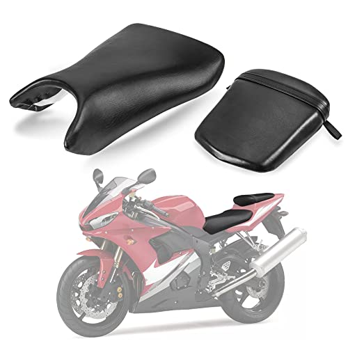 PSLER Front Rider Driver and Rear Passenger Seat Pillion Cushion For Yamaha YZF R6 2003 2004 2005