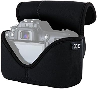 JJC DSLR Camera Case Ultra-Light Pouch Bag for Canon EOS 77D 80D 760D 750D 700D 60D Sony A1 A7S III Nikon D7500 7200 D7100 D5600 D5500 D5300 with a lens up to 5.8x4.4x7.4(Black)
