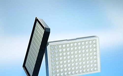 675986 Black Polystyrene Advanced TC Half Area Microplate with Lid, Sterile, Flat Bottom, Chimney Style, 96 Well (Pack of 32)