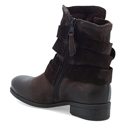 Miz Mooz Shane Ankle Boots For Women - Ladies Handcrafted Leather Booties Dual Buckle With Inside Zipper (Mocha - 42Eu) #TOP7