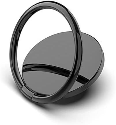Selawasty Mobile Phone Loop Universal Cell Phone Finger Grip Ring Stand for All Smartphones 360 Adjustable Phone Ring Holder Finger Stand Metal Grip Hook Work with Magnetic Car Mount(Black)