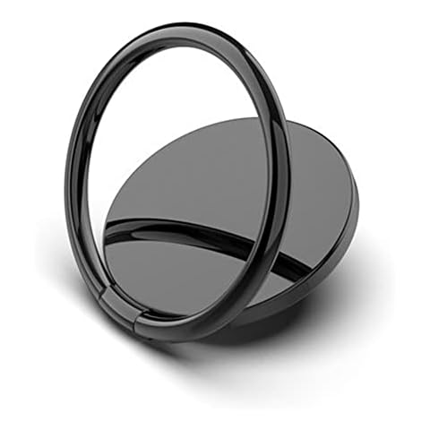 Selawasty Mobile Phone Loop Universal Cell Phone Finger Grip Ring Stand for All Smartphones 360 Adjustable Phone Ring Holder Finger Stand Metal Grip Hook Work with Magnetic Car Mount(Black) Cover
