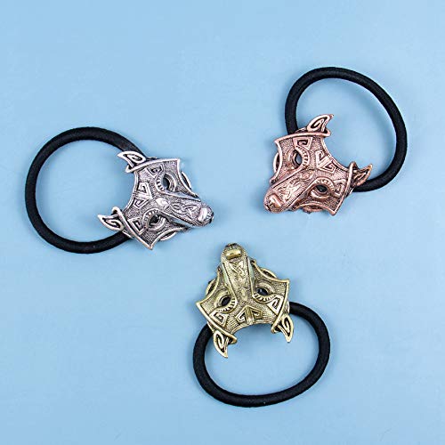 Auear, Brushed Metal Expandable Hair Cuff Ponytail Holder Elastic Hair Tie Cuff For Women Girls Thick Hair Rings Set (3 Pcs, Style 7) #TOP6
