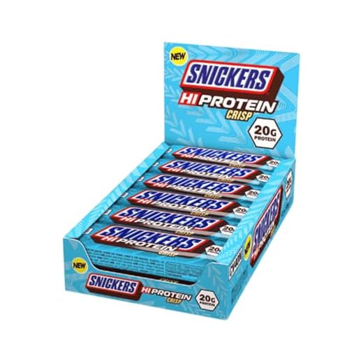 Snickers High Protein Crisp Bar (12x55g) – Milk Chocolate – 20g Eiweiß – Wenig Zucker – Proteinriegel mit Crisp-Stücken & Milchschokolade – Ideal nach dem Training oder als Snack