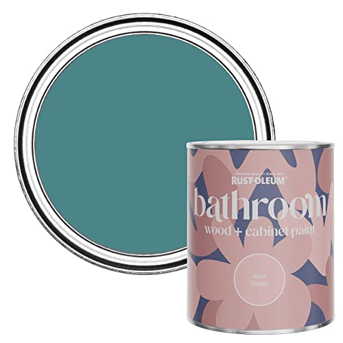 Rust-Oleum Green Moisture Resistant Bathroom Wood and Cabinet Paint in Matt Finish - PEACOCK SUIT 750ML