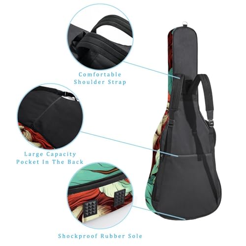 Sac pour guitare acoustique 104 cm imperméable multicolore à poches - 3
