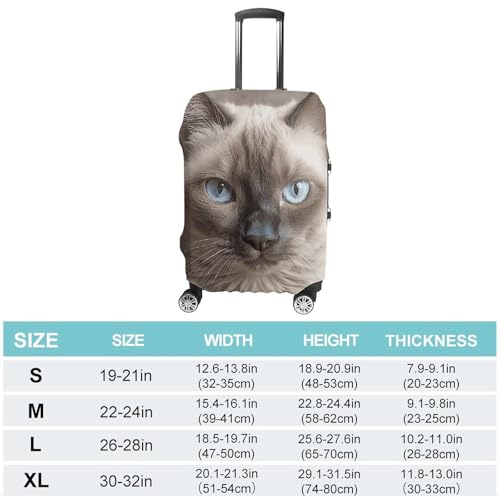 Beautiful Siamese Cat Luggage Cover Protector - Travel Suitcase Sleeve with Dual-Sided Prints, Universal Fit 18-32 Inch, Washable Anti-Scratch Travel Baggage Cover M2