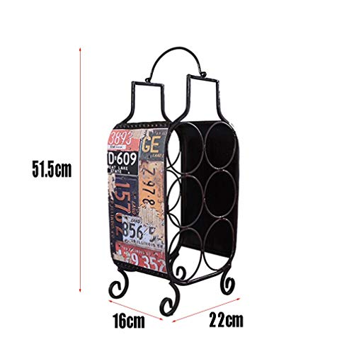 Soporte para 6 botellas de vino metálico de mesa miniatura 2