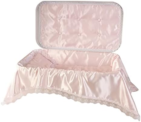 Pet Memory Shop Pet Casket - Elegance Pet Loss Coffin, Choose from 3 Colors & Styles, Pet Memorial Box, for Dogs, Cats, and Animals, Perfect as Pet Loss Gift (Medium, White/Pink)