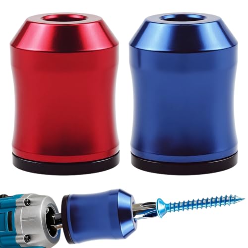 Strong Magnetic Screw Ring Set - 2 PCS Upgrade Screwdriver Head Magnetic Ring, Removable Household Tool Metal Screw with Anti-Slip Grip for Power Drill Bits, Hex Keys & Household Repairs