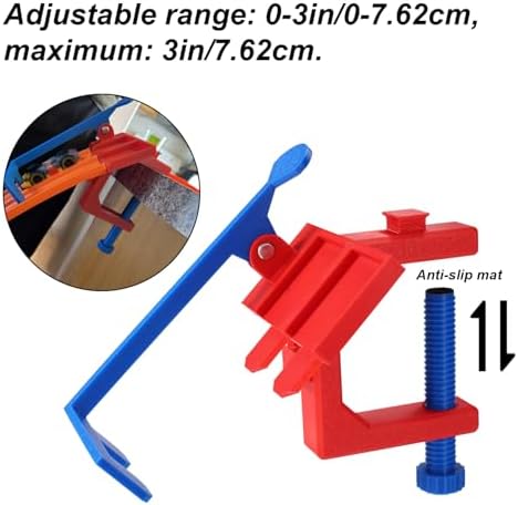 Two Lane Race Starter Gate & Track Clamp, PLA Plastic Racing Accessories Easy Install (Red & Blue) - 3