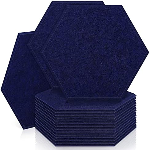 14 Pack Hexagon Acoustic Panels Soundproof, Proijeut 14 X 13 X 0.4 In Sound Proof Foam Panels – Sound Proofing Padding for Wall Excessive-Density Fireproof for Music Studio Acoustic Remedy – Blue