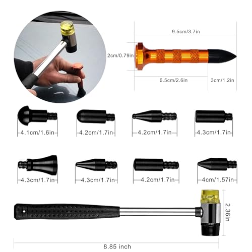 Paintless Dent Removal Kit 48pcs - Auto Body Repair Tool with Gold-Plated Lifter and Glue Gun for Cars Motorcycles Refrigerators Metal Surfaces Hail Damage Door Dings DIY Use by Sonrinss - Image 4