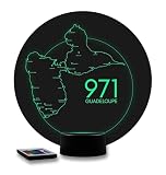 JNB-Maker Lampe 3D Île de la Guadeloupe 971 - Veilleuse Carte...