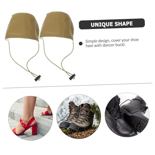 2Pcs Wear Resistant Driving Shoe Heel Protectors Khaki Shoe Cover for Brake Throttle Durable Foot Heel Protection for Flats Wedges Easy to Use with Lining4