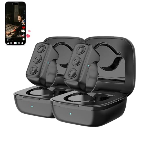 3-Link 2-Pack TikTok Scrolling Ring, Remote Control for TikTok/YouTube Shorts/Instagram Reels, Bluetooth Page Turner for iPad/Kindle App/iPhone/Android (Black)