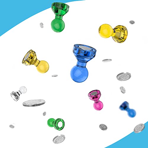 Qualsen Strong Push Pin Magnets for Whiteboard, 60 Pack Fridge Magnet, Colorful Magnetic Push Pins to use as Refrigerator Magnets, Dry Erase Board and Whiteboard Magnets, Neodymium Magnet(5 Colors) - Thumbnail 3