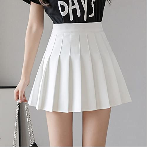 Mfacl Maxi Jupe Jupes pour Femmes - Femmes Girls Short High High Taille Plissé Skater Skater Tennis School Jupe (Color : White, Size : L) Cover