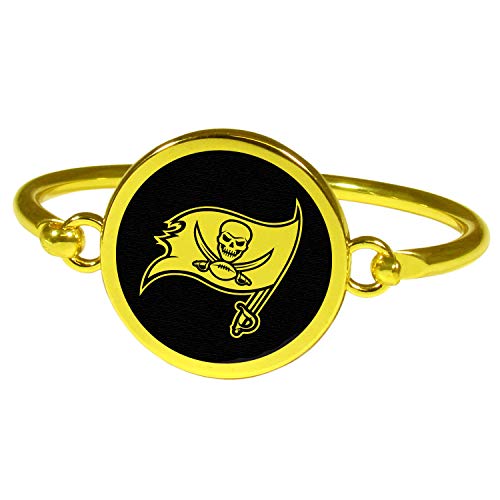 NFL Tampa Bay Buccaneers Womens Siskiyou Sportsgold Tone Bangle Bracelet, Gold, One Size