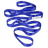 Trideer Stretching Strap Yoga Strap Physical Therapy for Home Workout, Exercise, Pilates and Gymnastics, 10 Loops Non-Elastic Stretch Bands with Aesthetic Packaging for Women & Men (Dark Blue)