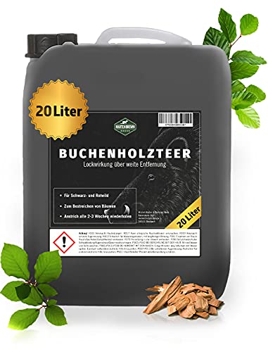 Martenbrown® Reiner Buchenholzteer im XXL-Kanister 20 Liter | Lockmittel für Schwarzwild und Rotwild | Wildschwein Köder und Kirrmittel für die Jagd