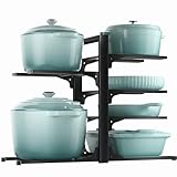 ORDORA 6-Tier Pots and Pans Organiser Under Cabinet, Kitchen Cabinet Organisers and Storage, Heavy Duty Pots and Pan Storage Rack Organiser Inside Cabinet, Adjustable Pot Rack