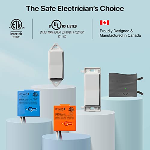 Levven Single-Pole On/Off Wireless Switch Kit - Decora Style Switch, Wireless Power Control Kit - Add A Switch Anywhere #TOP1