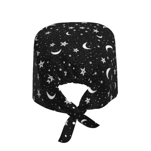 Image of Working Cap Scrub Cap with Sweatband Adjustable Unisex Women Tie Back Hat Nurse Surgical Caps