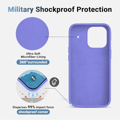 Image of DIZORO Silicone Back Case for iPhone 12 Pro Max, Soft-Touch Phone Microfiber Silicone Back Cover for iPhone 12 Pro Max- Purple