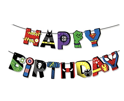 Marvel Avengers Happy Birthday Banner decoração de super-heróis