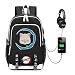 EDMKO Klassisch Basic Wasserabweisend Dauerhaft Rucksack Leicht Laptop Daypack mit USB Ladeanschluss Demon Slayer Druck Hashibira Inosuke Tagesrucksack für Arbei
