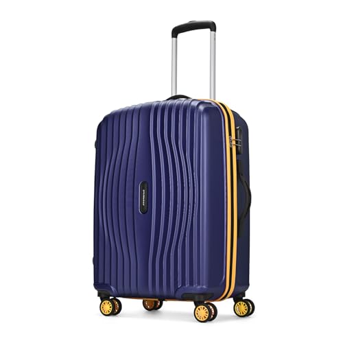 Aristocrat Vortex Plus | Check-in Trolley Bag, 65 Cm, Medium Hardside Luggage | 8 Wheels, Combination Lock | Polycarbonate | 3 Year International Warranty | Midnight Blue