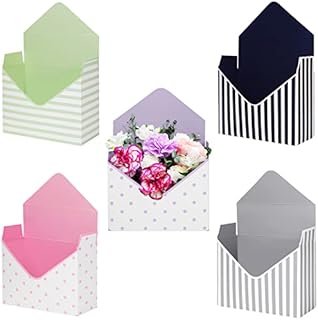 Belle Vous 5 Pack Flower Bouquet Envelope Gift Box - 20 x 7 x 14.5cm / 7.87 x 2.76 x 5.71 Inches - Florist Paper Packaging Boxes/Wrapping Supplies - For Wedding, Birthday & Valentine's Day Flowers
