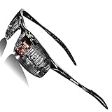 ROCKNIGHT Driving Polarized Sunglasses for Men UV Protection Mirrored Sunglasses Ultra Lightweight Al-Mg Metal Outdoor Golf Fishing Sports Sunglasses Rimless