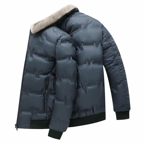 Chaqueta acolchada corta de hombre con solapa para otoño e invierno 3