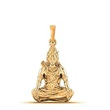 925 Sterling Silver 22k Gold Plated Spiritual Shiva Bholenath Pendant Bhagwan Shiv Ji Locket for Men and Women