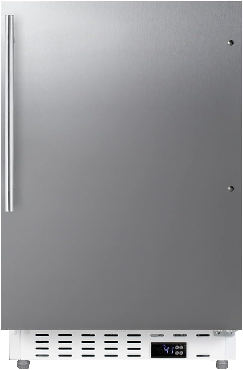 Summit Appliance ALR46WCSSHV 20" Wide Built-In All-Refrigerator, ADA Compliant, 3.53 cu.ft Capacity, Removable Door Racks, Temperature/Open Door Alarms, Automatic Defrost, Interior Light