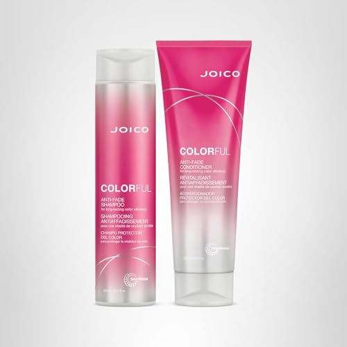 Joico Colorful Anti-Fade Shampoo and Conditioner | For Color-Treated Hair | Preserve Hair Color & Vibrancy Long-Term | Boost Shine & Reduce Breakage | Sulfate Free | With Camellia Oil & Pomegranate