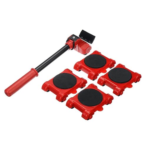 Set di attrezzi per lo spostamento di mobili pesanti, kit di guide per mobili, comodi strumenti per lo spostamento e il sistema di sollevamento, 5 pezzi, strumenti a rulli per spostare mobili