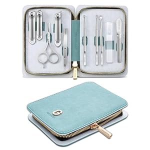 MR.GREEN Manicure Kit 10 in 1, German Stainless Nail Clippers Set, Professional Personal Nail Care Kit Manicure Pedicure Set, Portable Travel Nail Kit with Exquisite Leather Case for Men & Women