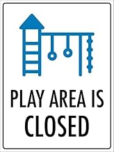 Play Area is Closed Sign Hospitality Signs Metal Tin Sign Warning Wall Art Poster Plaques for Home Farm Store Garage Club Bar Kitchen Pub 8x12 Inch