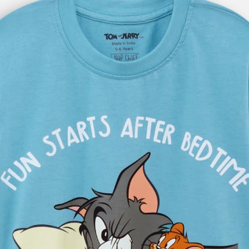 Image of Nap Chief Kids Cotton Nightwear Set, Full Sleeve Offical Characters Printed T-Shirt & Pyjama Set for Boys & Girls