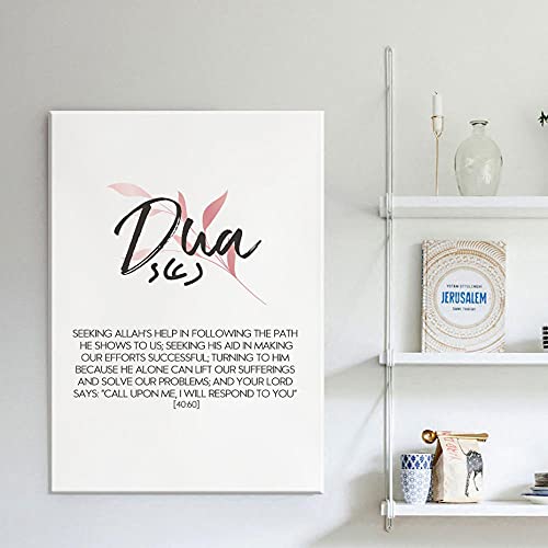 ZYQYQ Canvas Muur Kunst Nordic Islamitische Kalligrafie Schilderijen Moslim Rood Blad Prints Foto Posters Woonkamer Home… - Afbeelding 7