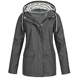 Furundly Womens Rain Jacket Waterproof Outdoor Raincoat with Hood Lightweight Travel Jackets Zip Up Windbreaker