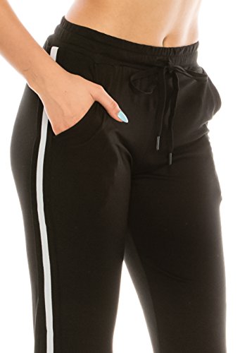 Always Women Drawstrings Jogger Sweatpants - Super Light Skinny Fit Premium Soft Stretch Pockets Track Pants Black Us S (Tag S/M) #TOP22