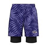 FOCO Baltimore Ravens NFL Mens Floral Black Liner Shorts