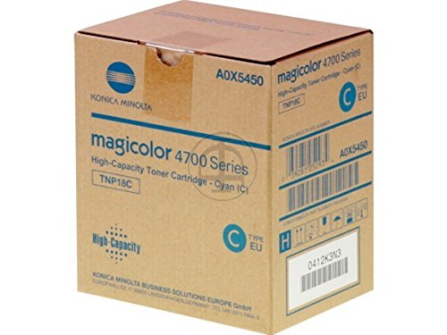 TNP-18 C cyan toner original Konica Minolta A0X5450 pour imprimante Magicolor 4700